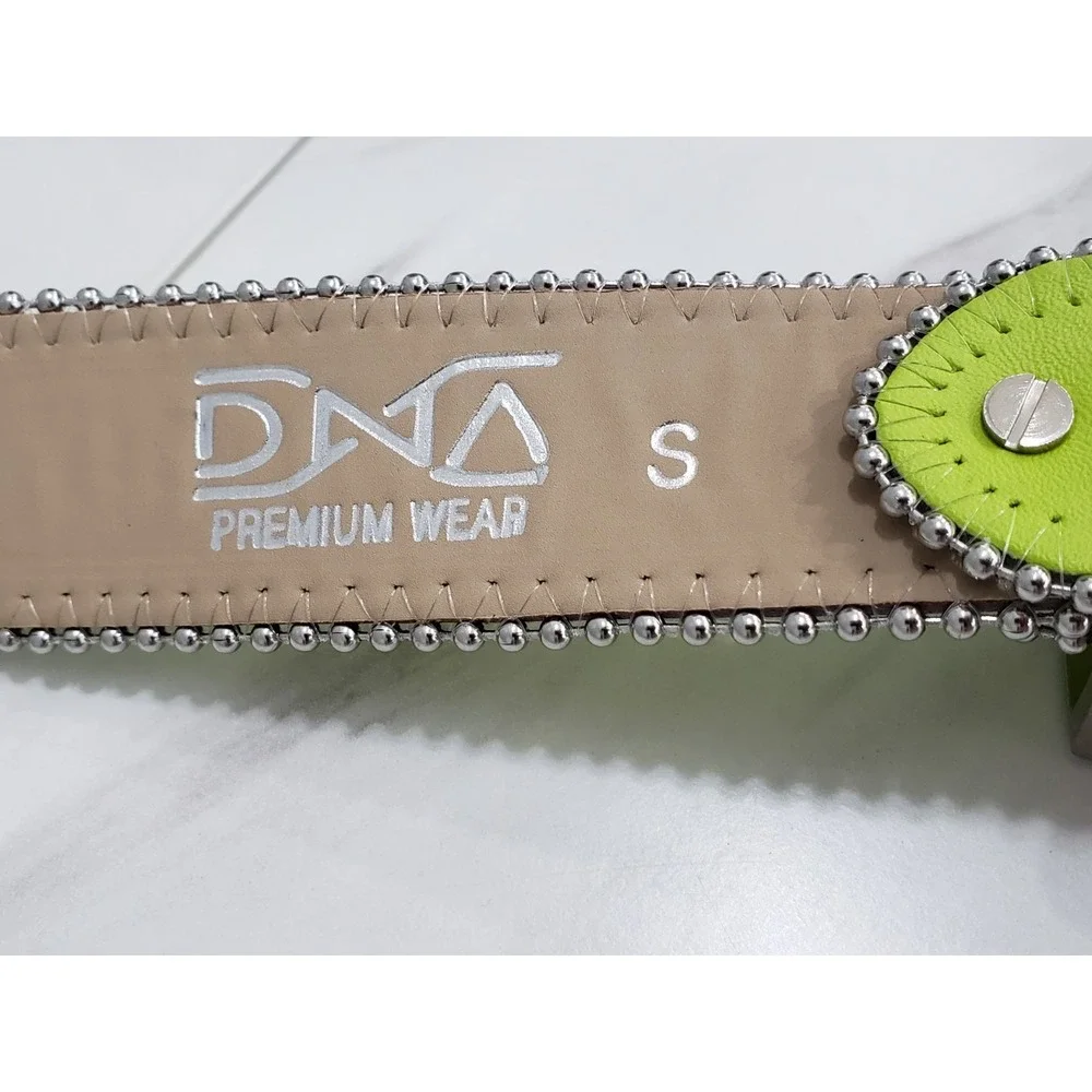 DNA PREMIUM WEAR BELT Lime Green Rhinestones Western‎ Rave Size Small Men Women